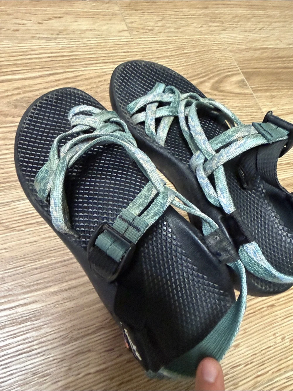 Chaco Teal Green Webbing Sport Sandals